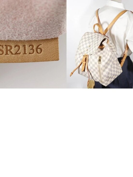 LOUIS VUITTON Speron Backpack Daypack N41578 White Damier Azur Canvas Women main image 6
